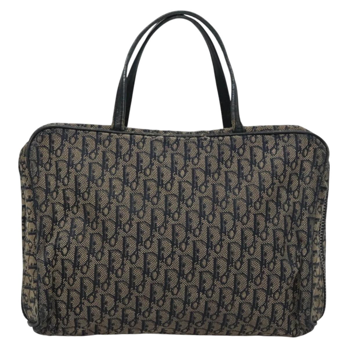 Christian Dior Trotter Canvas Hand Bag Navy Auth 112936