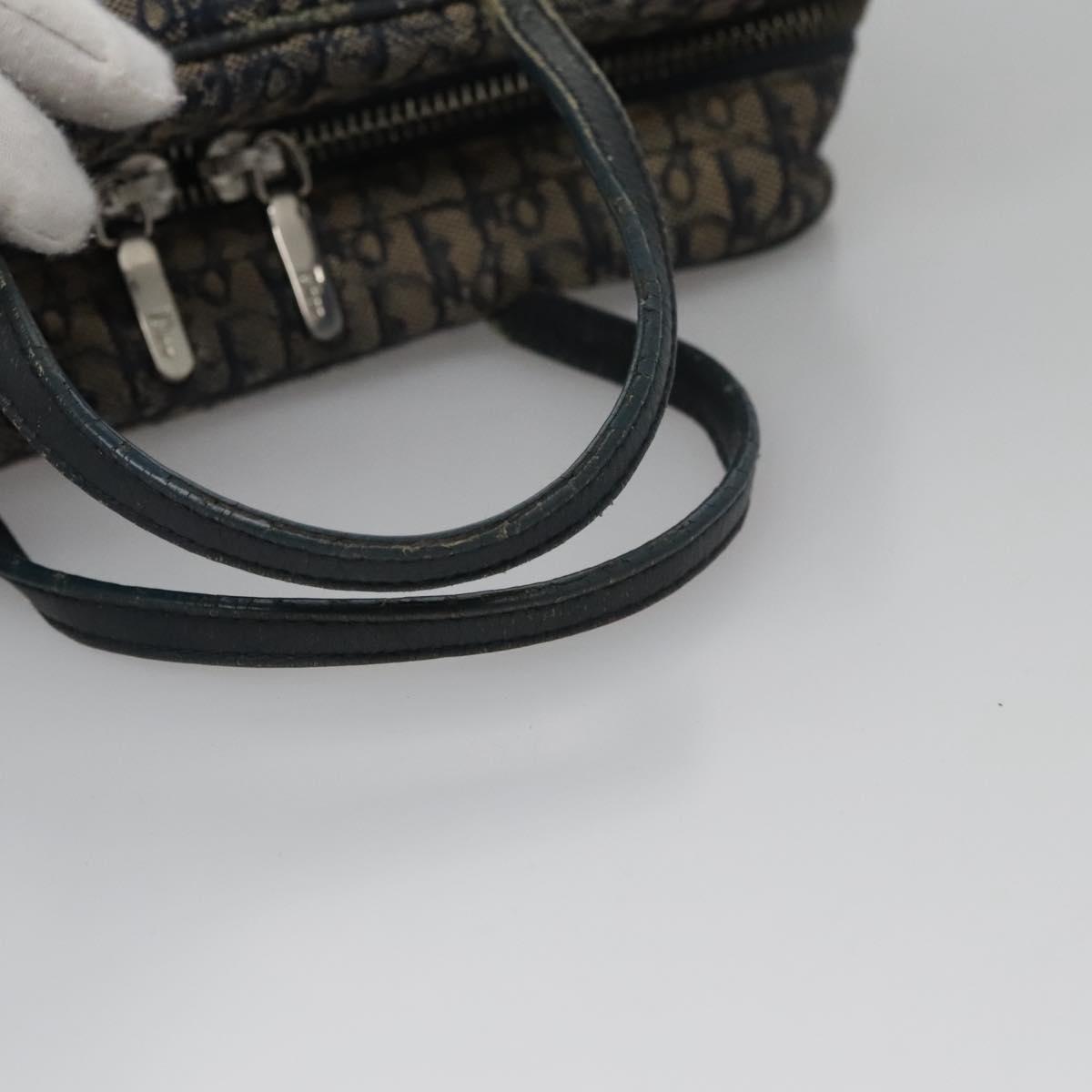 Christian Dior Trotter Canvas Hand Bag Navy Auth 112936