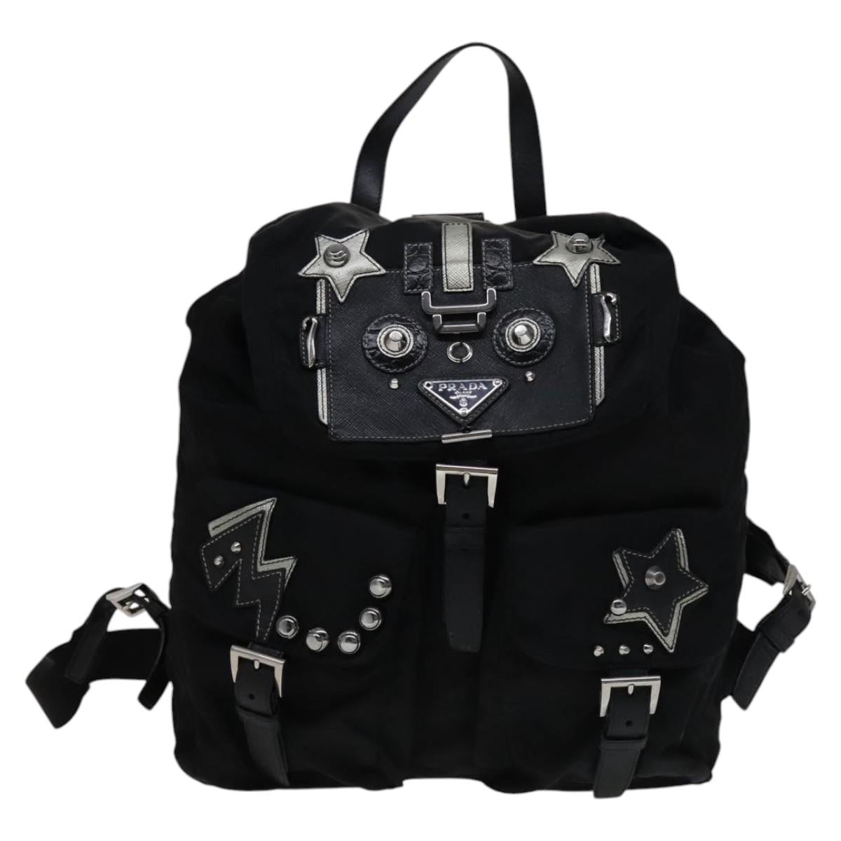 PRADA Backpack Nylon Black Auth 112941V