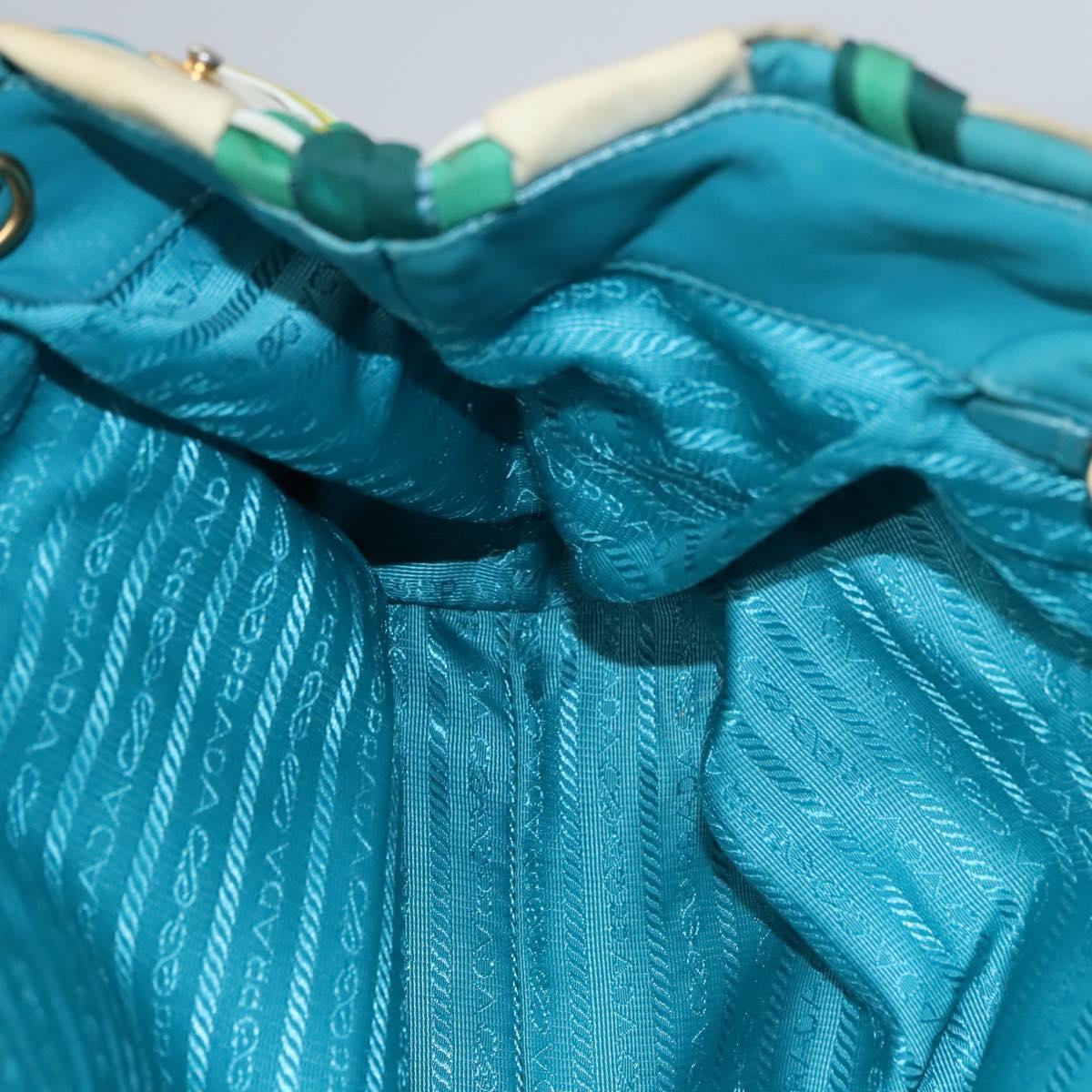 PRADA Hand Bag Nylon Green Auth 112942