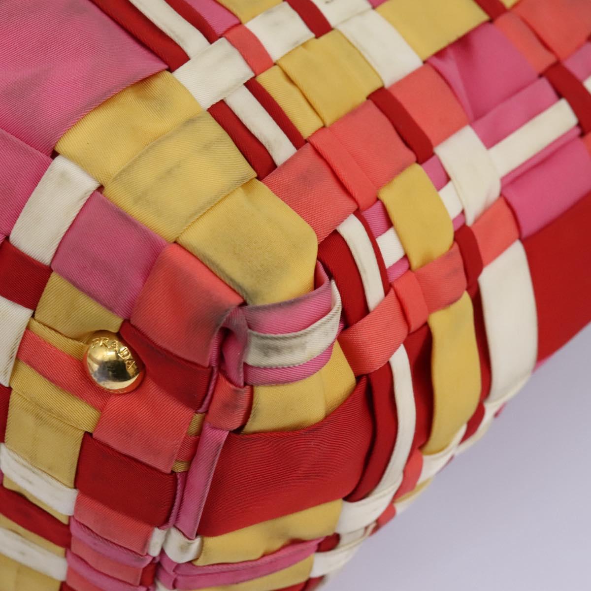 PRADA Hand Bag Nylon 2way Red Auth 112943