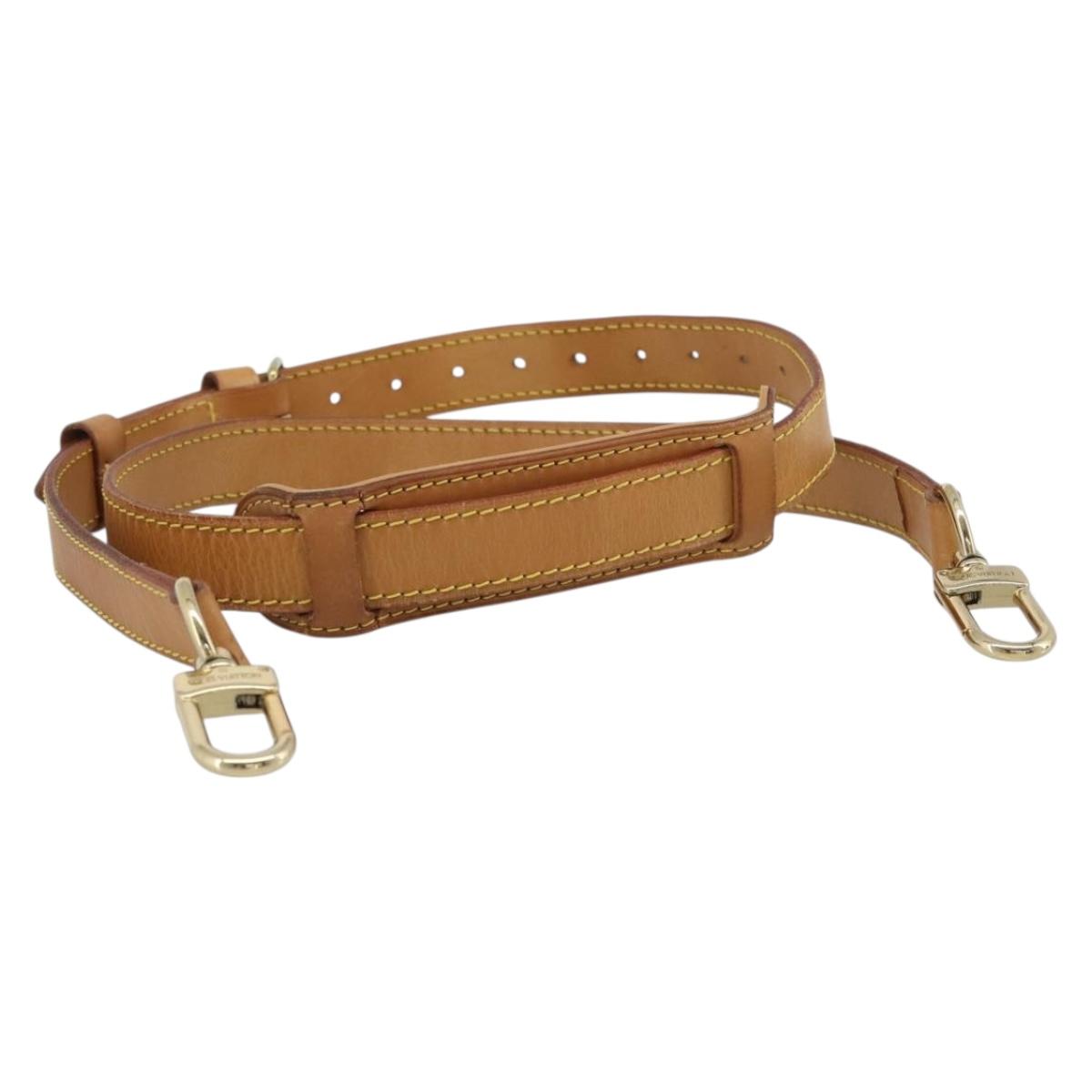 LOUIS VUITTON Adjustable Shoulder Strap Leather 36.6""-43.7"" Beige Auth 112950