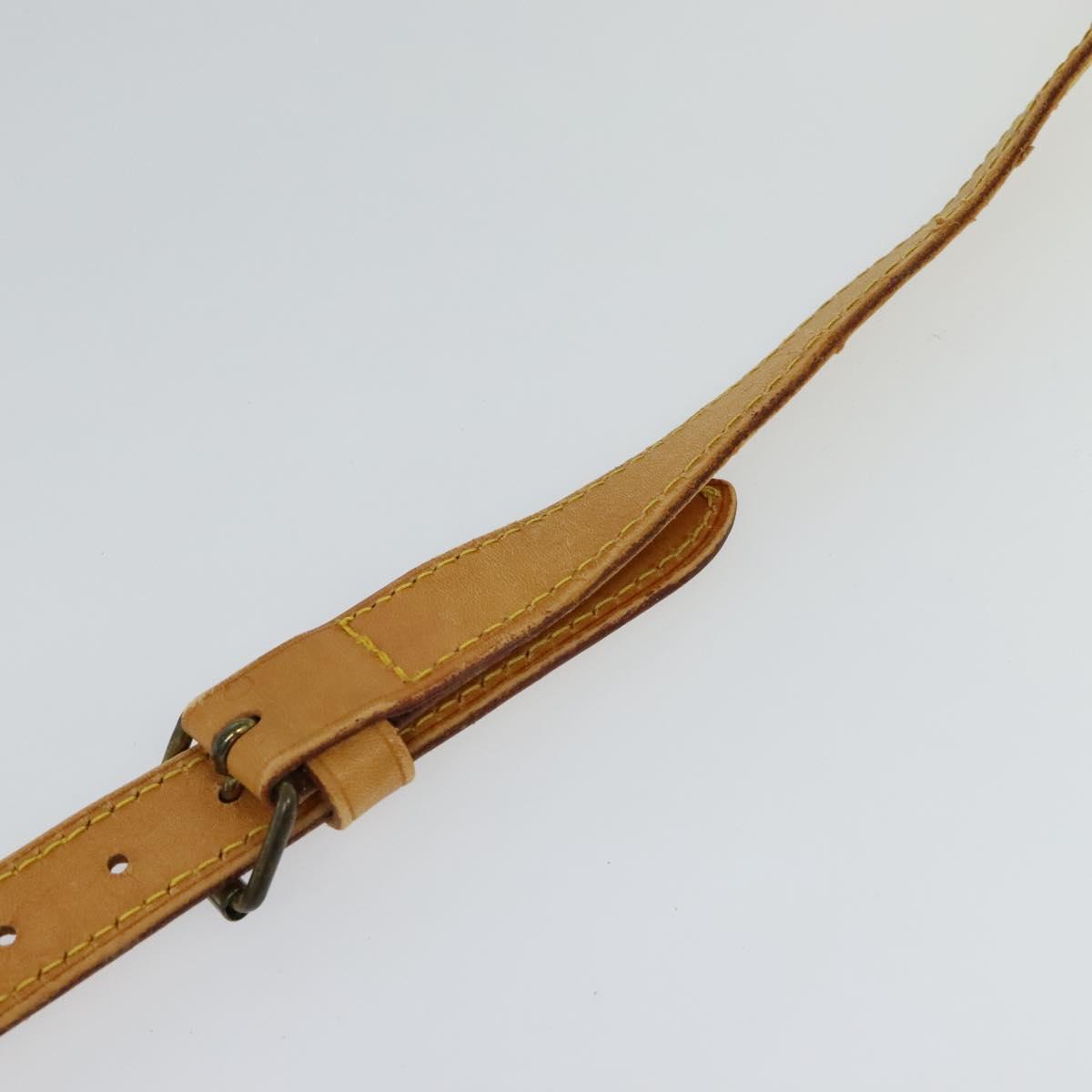 LOUIS VUITTON Adjustable Shoulder Strap Leather 36.6""-43.7"" Beige Auth 112950