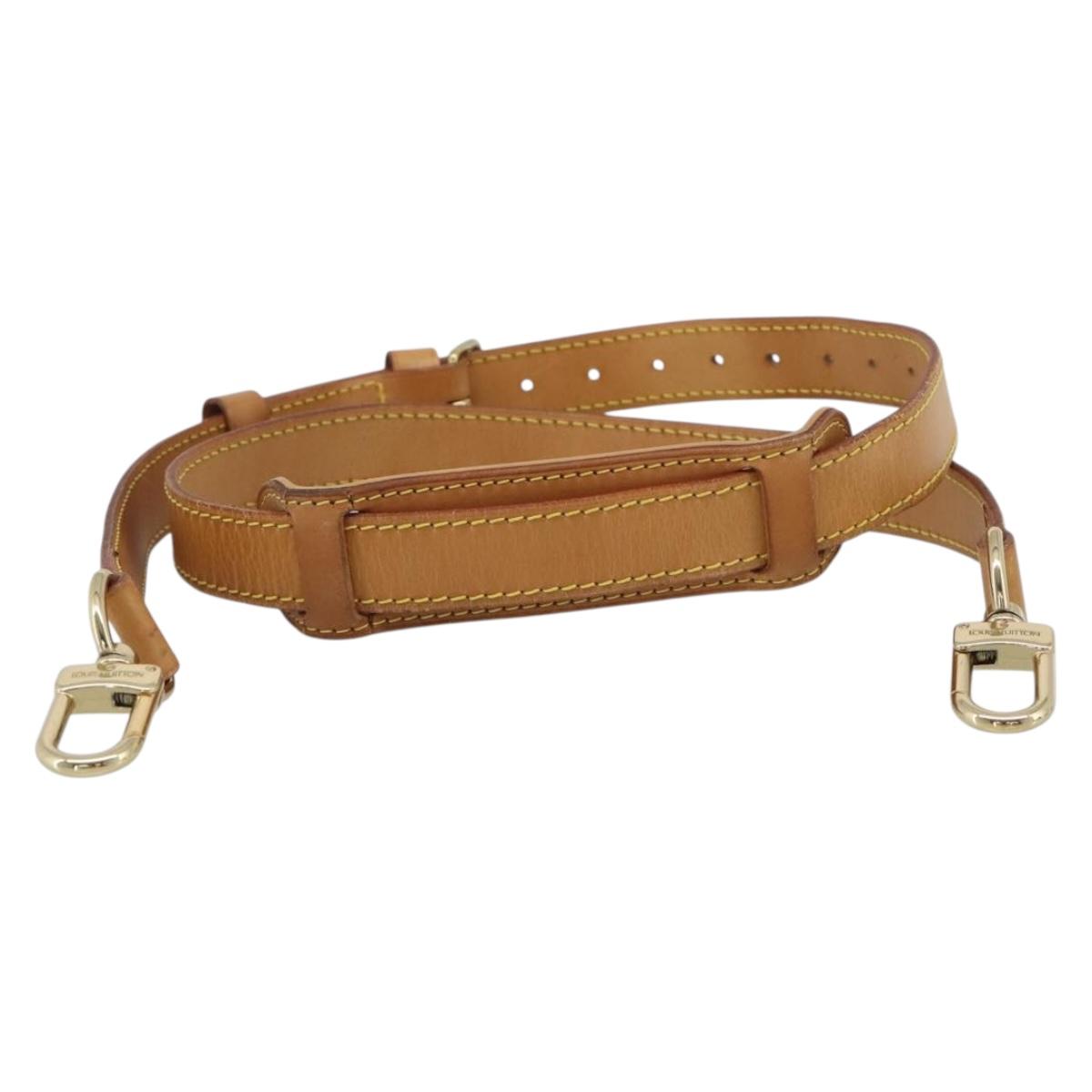 LOUIS VUITTON Adjustable Shoulder Strap Leather 36.6""-43.7"" Beige Auth 112950