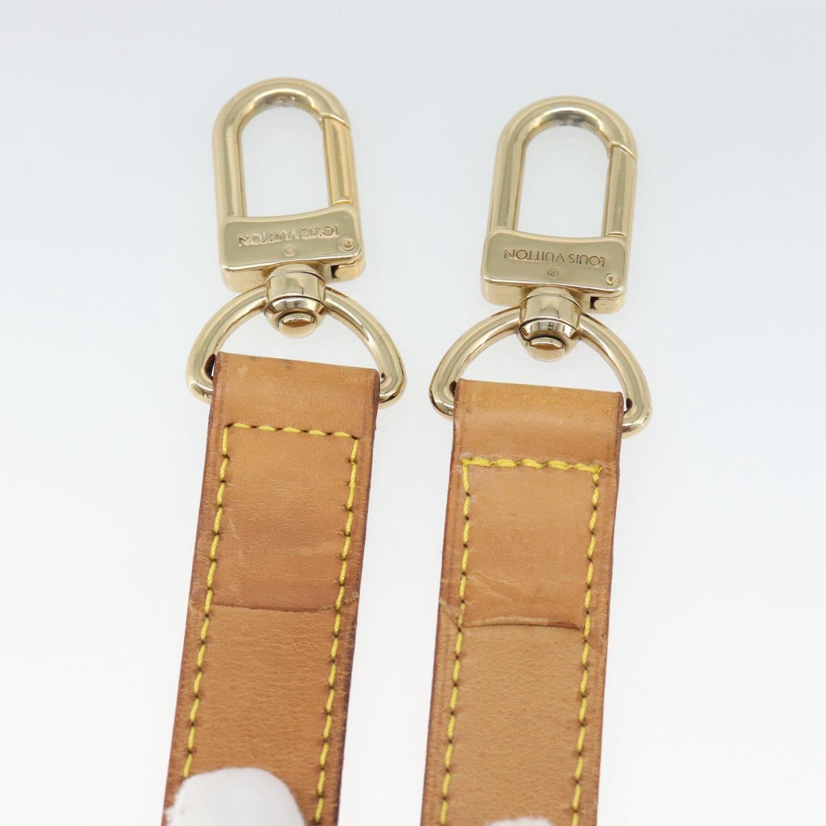 LOUIS VUITTON Adjustable Shoulder Strap Leather 36.6""-43.7"" Beige Auth 112950