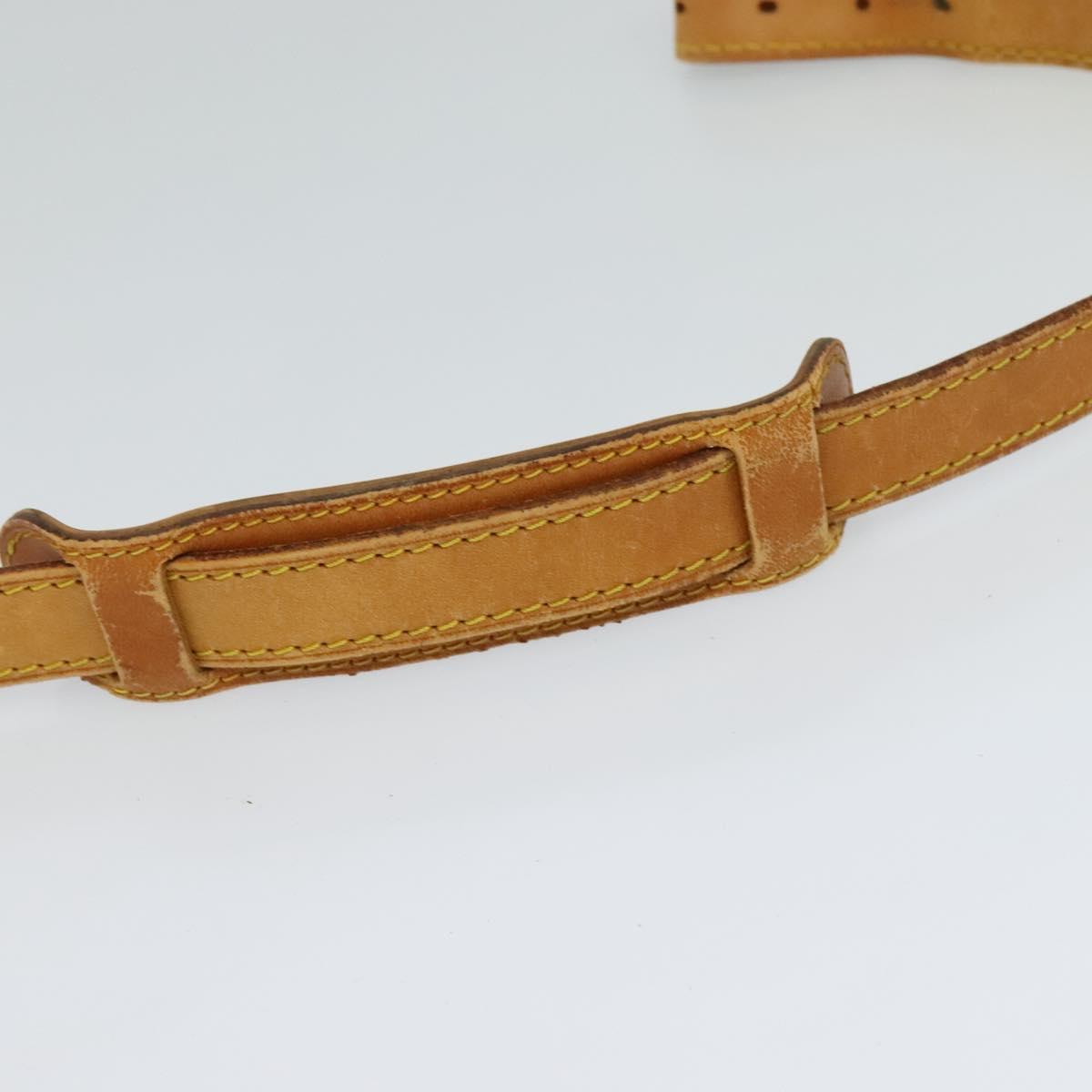 LOUIS VUITTON Adjustable Shoulder Strap Leather 36.6""-43.7"" Beige Auth 112950