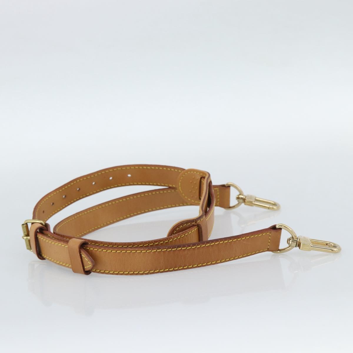 LOUIS VUITTON Adjustable Shoulder Strap Leather 36.6""-43.7"" Beige Auth 112950