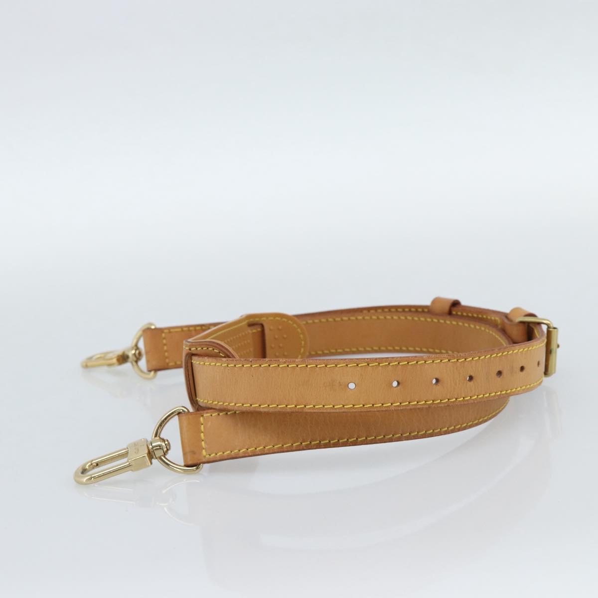 LOUIS VUITTON Adjustable Shoulder Strap Leather 36.6""-43.7"" Beige Auth 112950