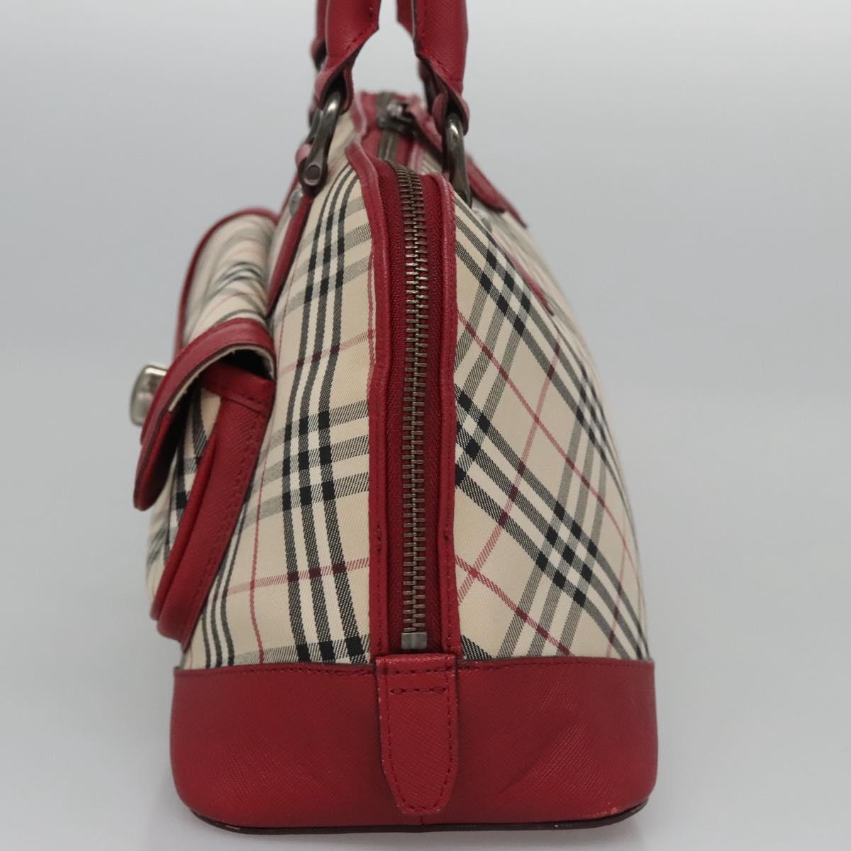 BURBERRY Nova Check Hand Bag Canvas Beige Auth 112951