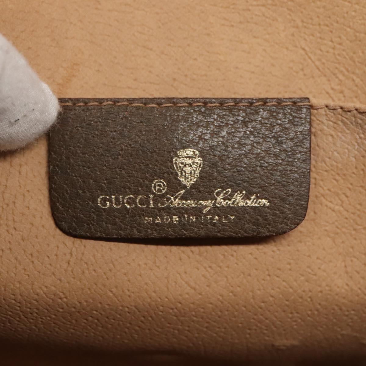 GUCCI GG Supreme Clutch Bag PVC Leather Beige Green Red Auth 112988