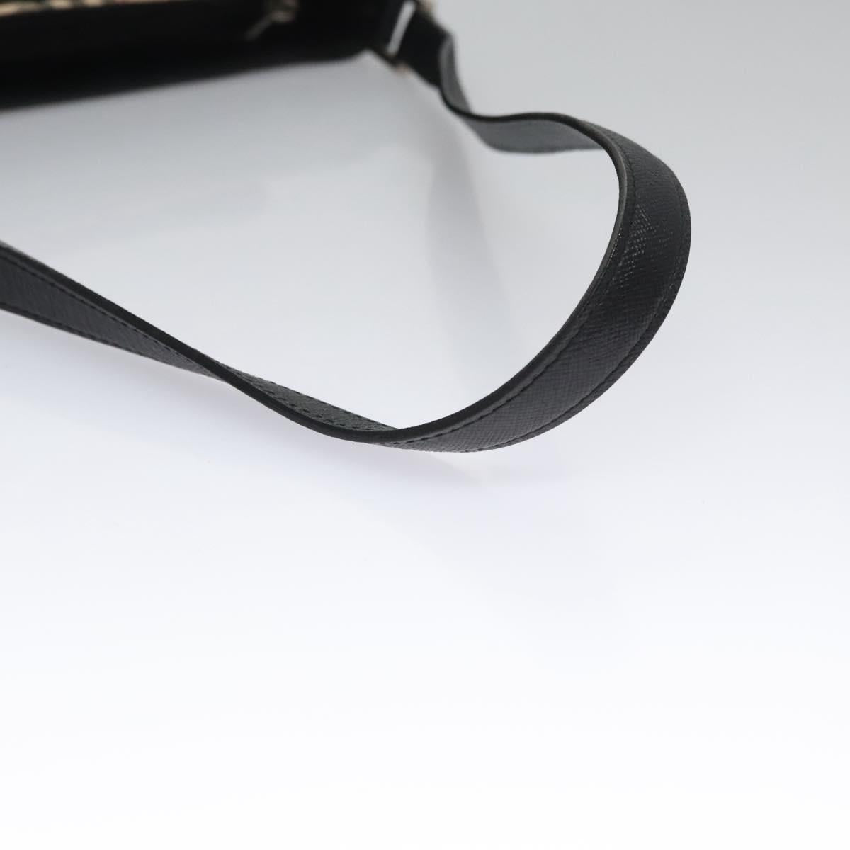 BURBERRY Nova Check Shoulder Bag Canvas Beige Black Auth 113000