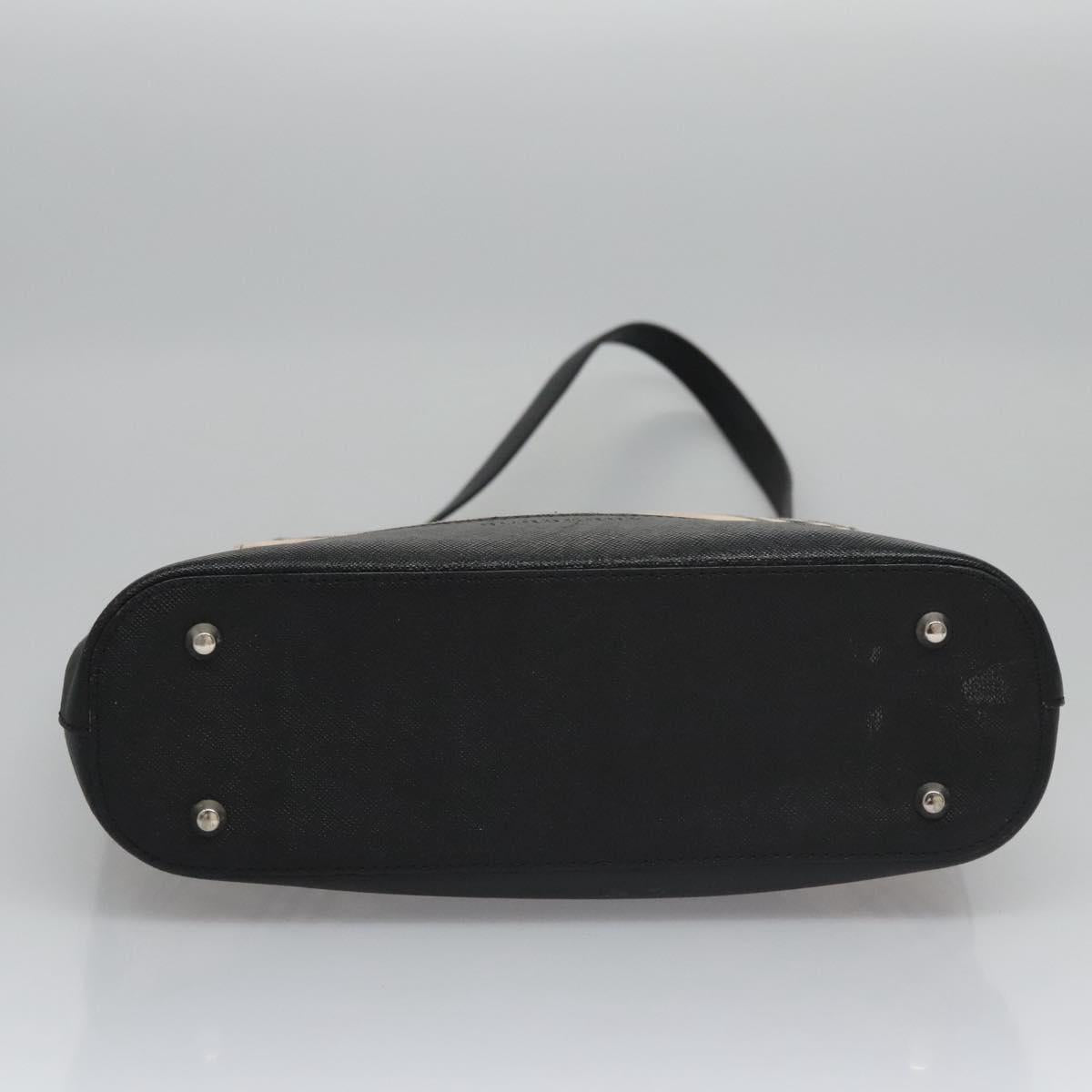 BURBERRY Nova Check Shoulder Bag Canvas Beige Black Auth 113000