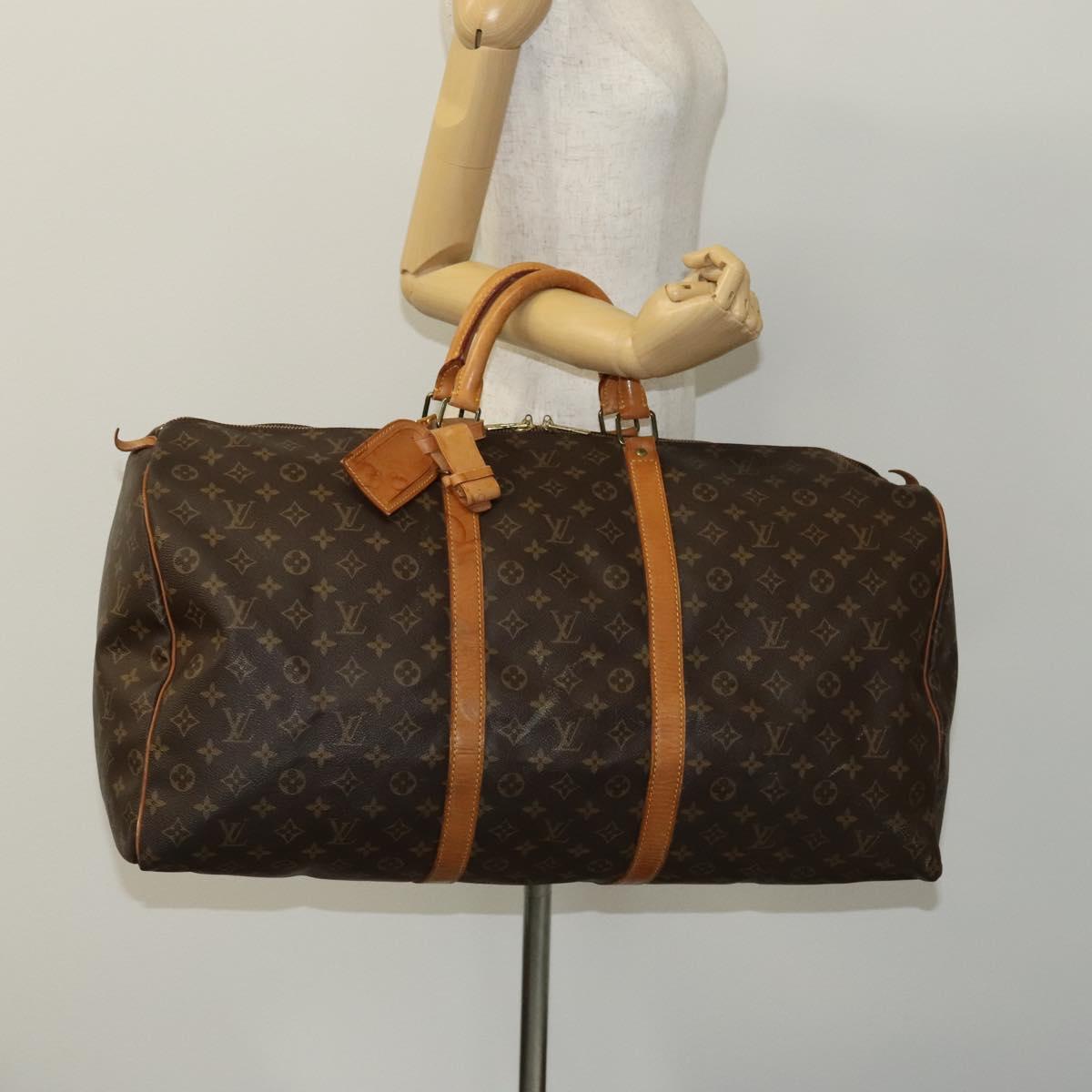 LOUIS VUITTON Monogram Keepall 60 Boston Bag M41422 LV Auth 113021