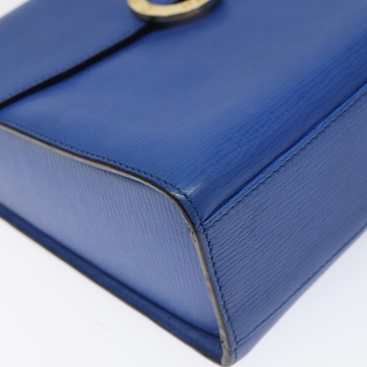 CELINE Hand Bag Leather 2way Blue Auth 113042V