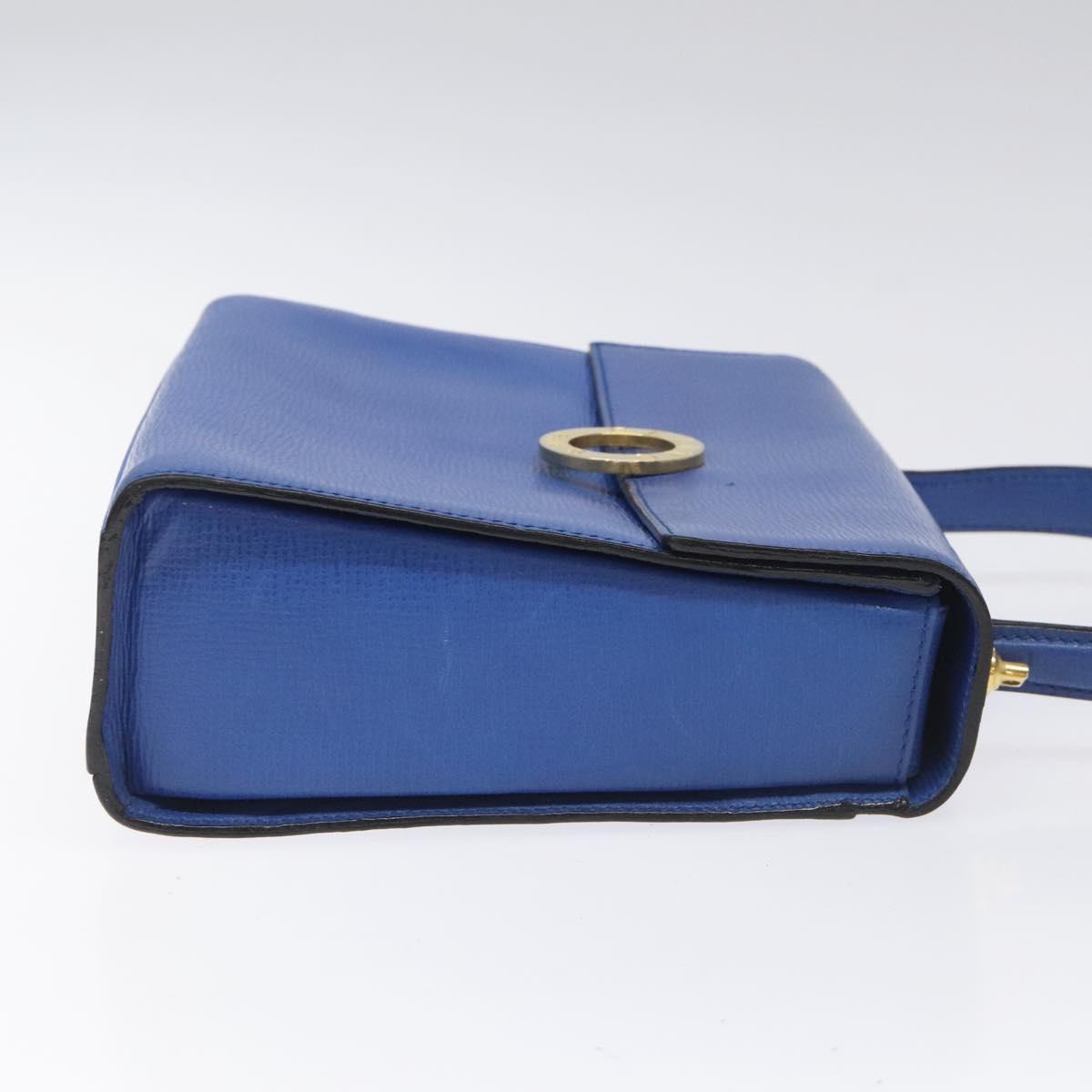 CELINE Hand Bag Leather 2way Blue Auth 113042V