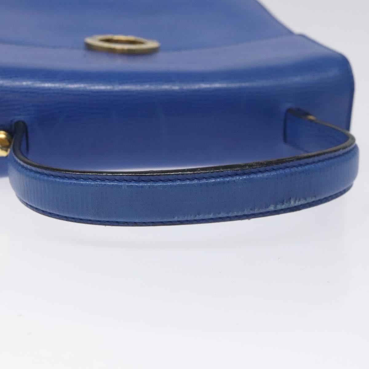 CELINE Hand Bag Leather 2way Blue Auth 113042V