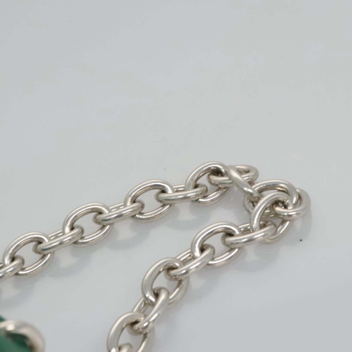 BOTTEGA VENETA Chain Shoulder Bag Leather Green Silver Auth 113050M