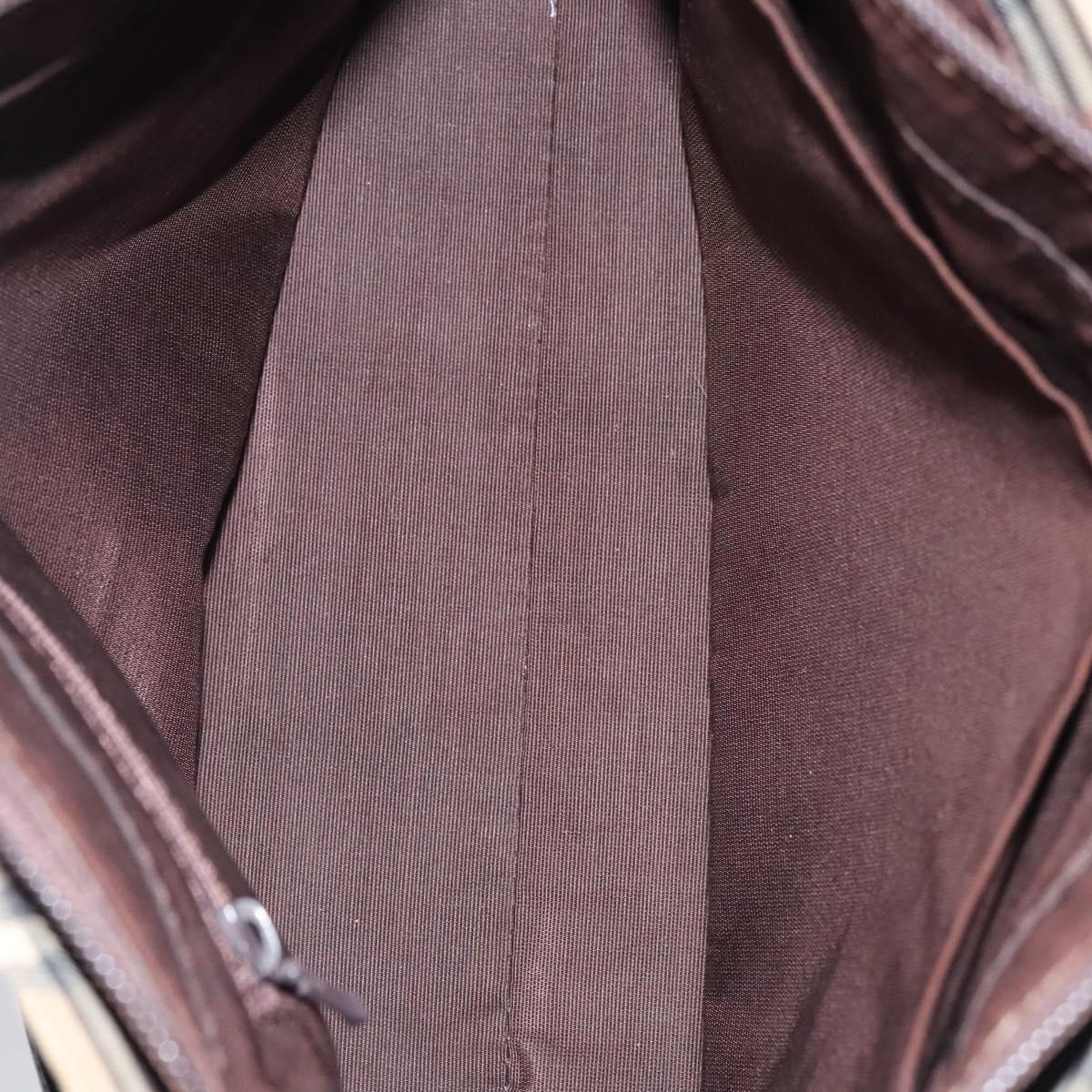 BURBERRY Nova Check Hand Bag Canvas Beige Auth 113053