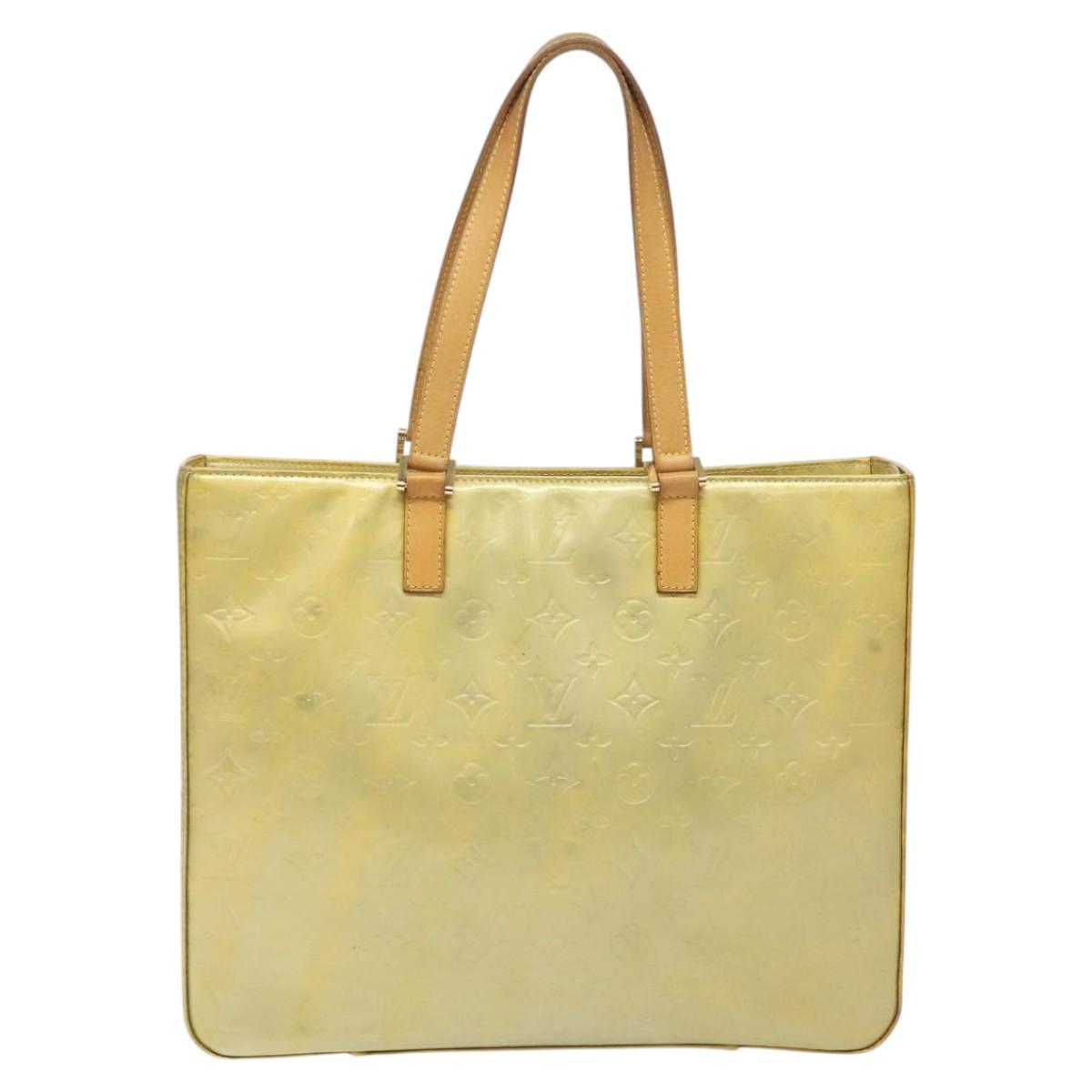 LOUIS VUITTON Monogram Vernis Columbus Tote Bag Gris M91028 LV Auth 113074