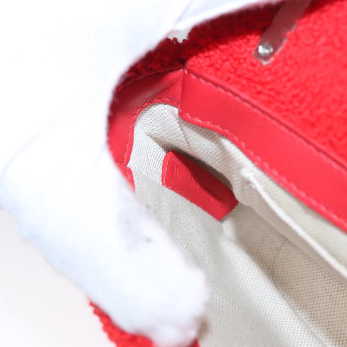 BURBERRY Chain Shoulder Bag pile Red Auth 113077V