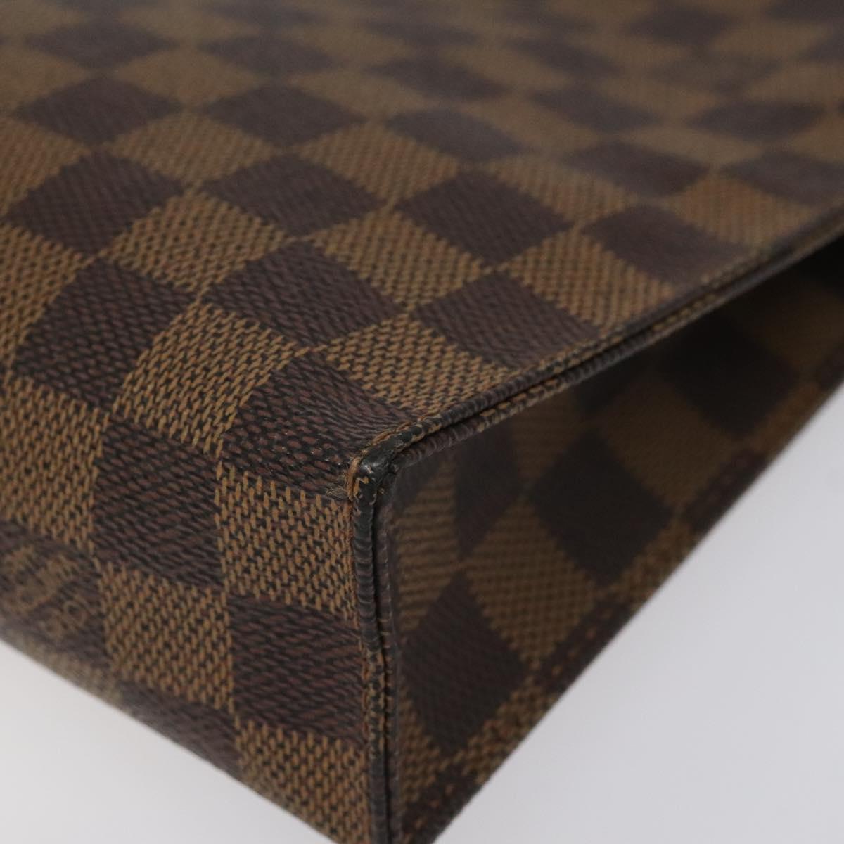 LOUIS VUITTON Damier Ebene Poche Toilette 26 Pouch N47543 LV Auth 113078