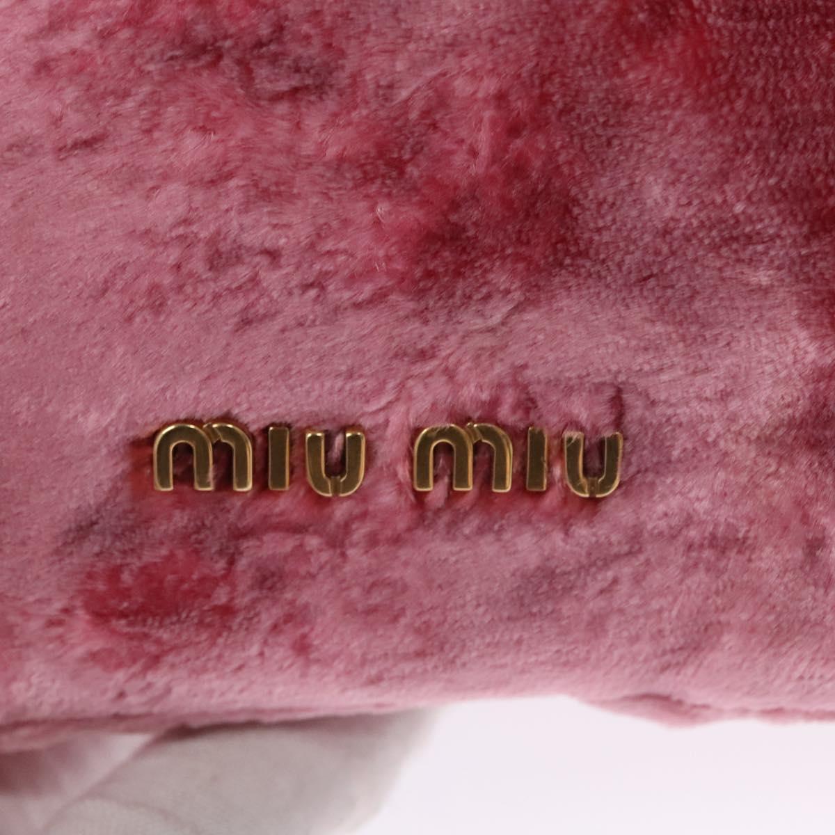 Miu Miu Pouch Velor Pink Auth 113113V