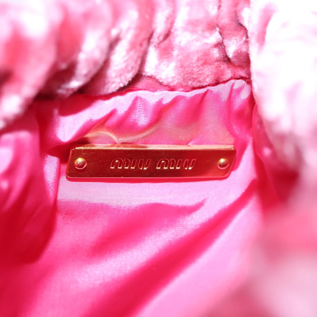 Miu Miu Pouch Velor Pink Auth 113113V