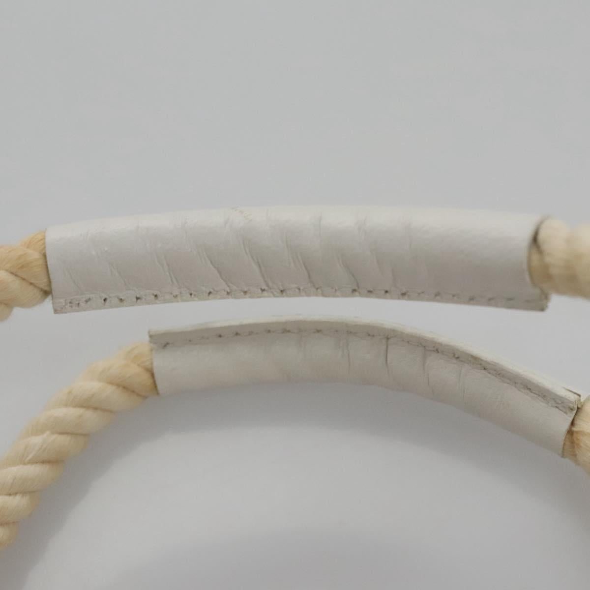 BURBERRY Blue Label Hand Bag Canvas Leather Red White Silver Auth 113132