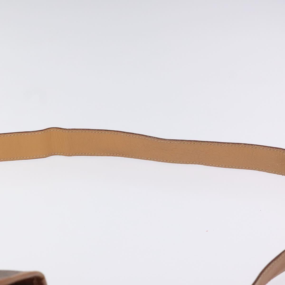 CELINE Macadam Canvas Shoulder Bag PVC Leather Brown Gold Auth 113138