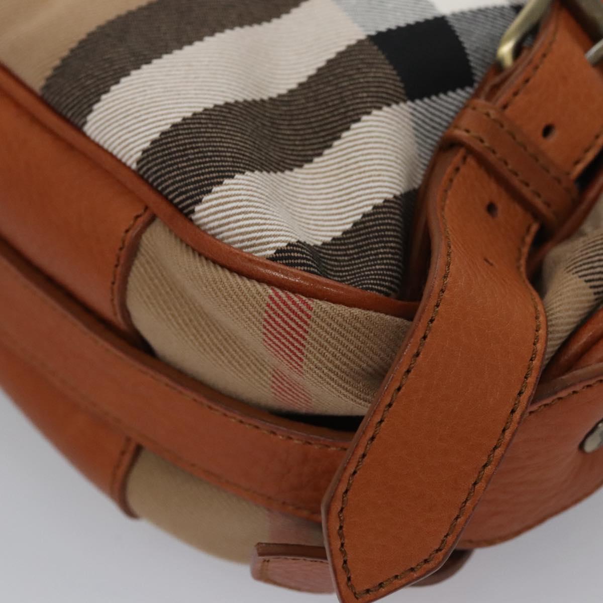BURBERRY Nova Check Shoulder Bag Canvas Beige Brown Auth 113178
