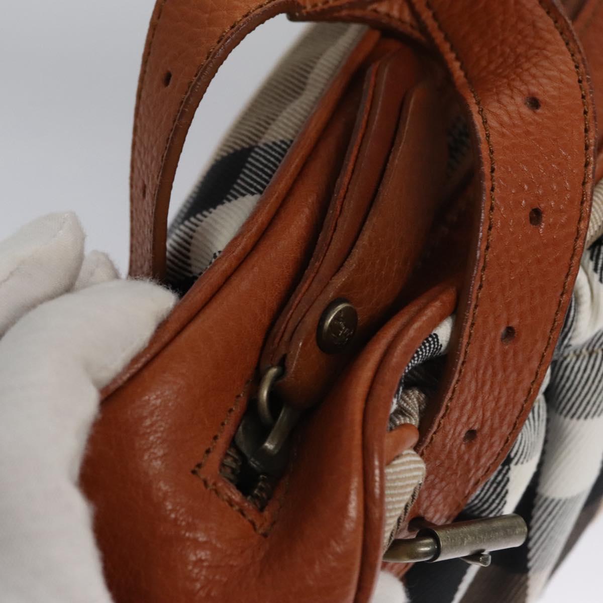 BURBERRY Nova Check Shoulder Bag Canvas Beige Brown Auth 113178