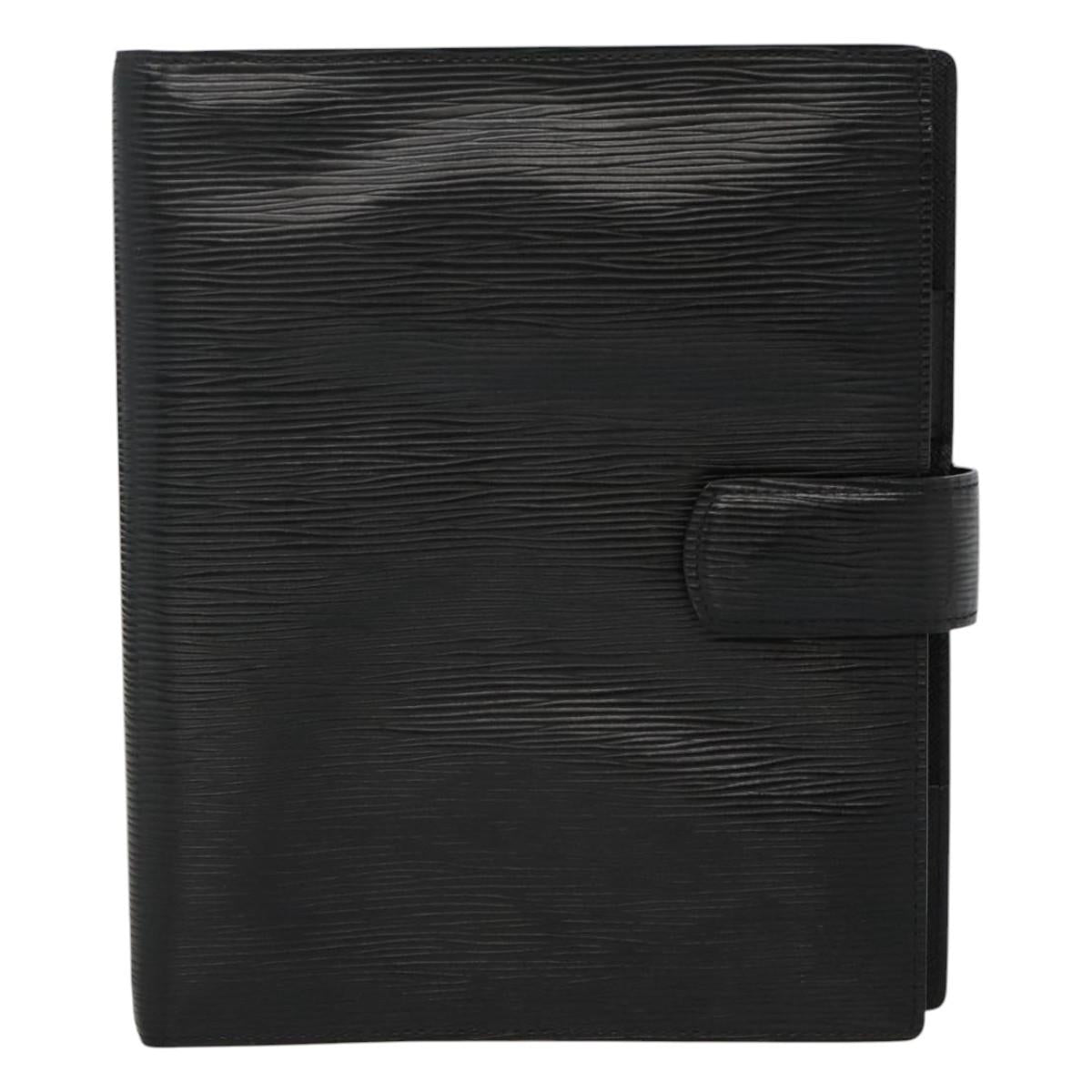LOUIS VUITTON Epi Agenda GM Day Planner Cover Black R20212 LV Auth 113188