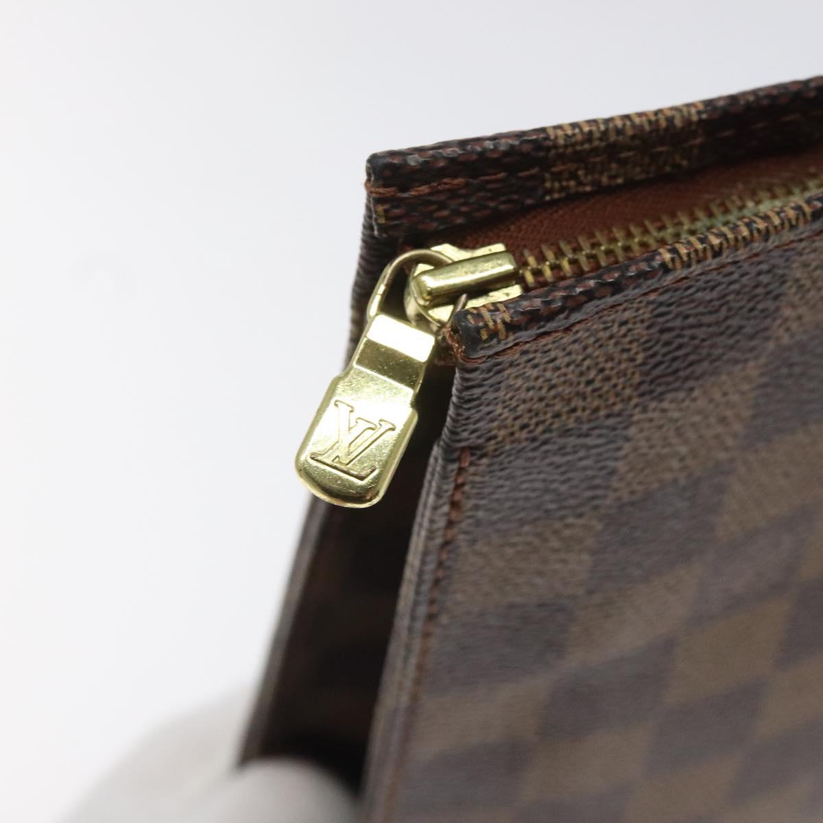 LOUIS VUITTON Damier Ebene Poche Toilette 26 Pouch N47543 LV Auth 113197