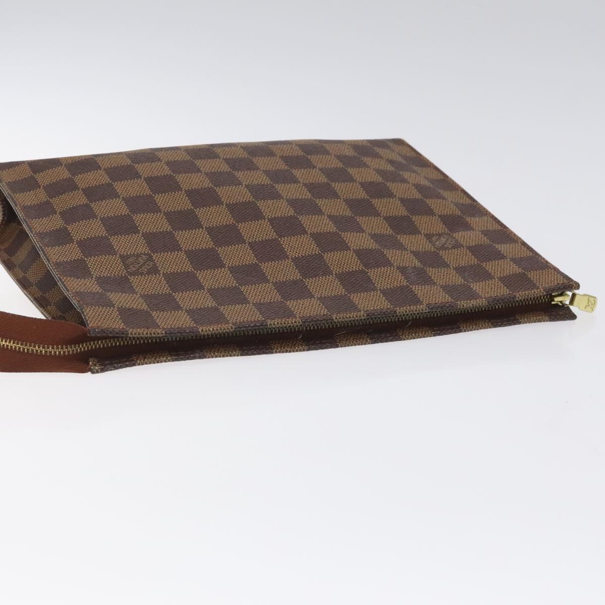 LOUIS VUITTON Damier Ebene Poche Toilette 26 Pouch N47543 LV Auth 113197