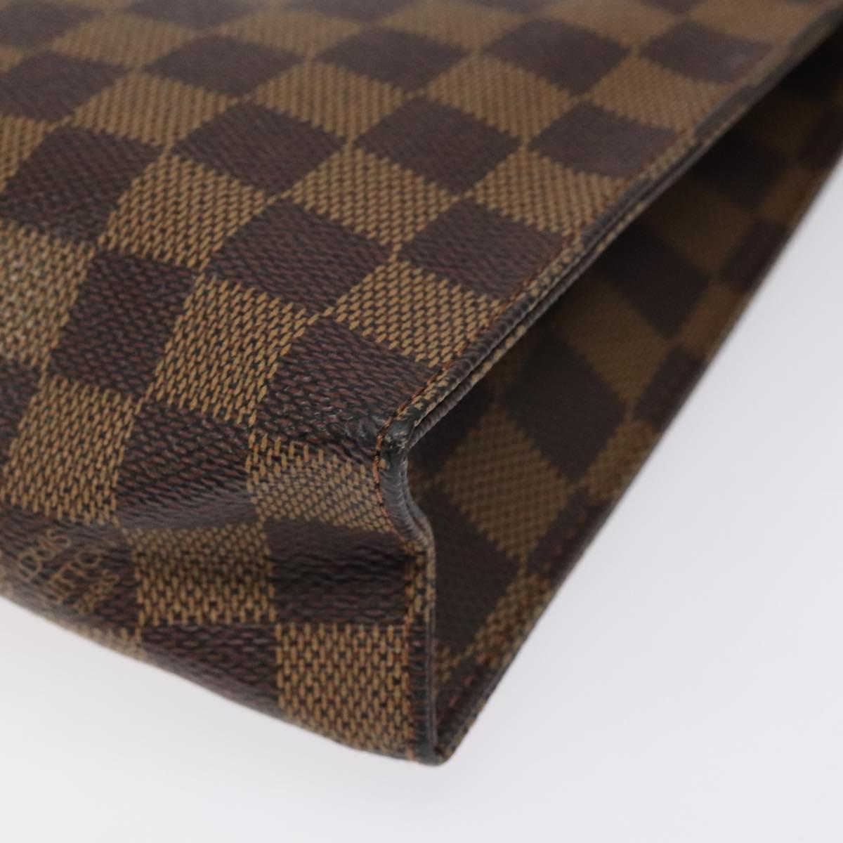 LOUIS VUITTON Damier Ebene Poche Toilette 26 Pouch N47543 LV Auth 113197