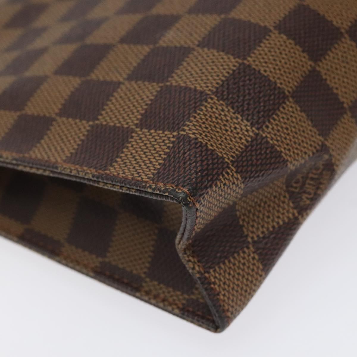 LOUIS VUITTON Damier Ebene Poche Toilette 26 Pouch N47543 LV Auth 113197