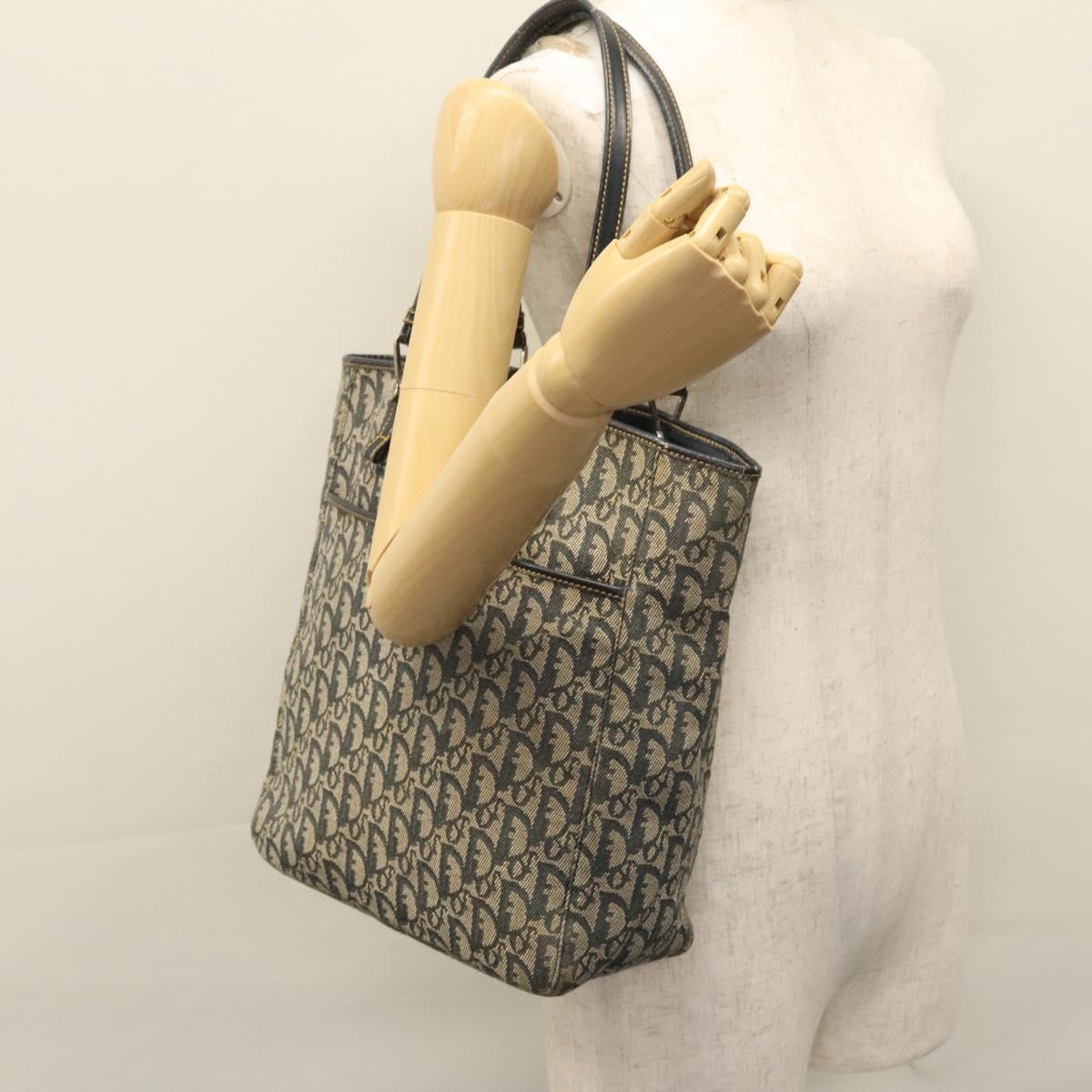 Christian Dior Trotter Canvas Tote Bag Navy Auth 113267