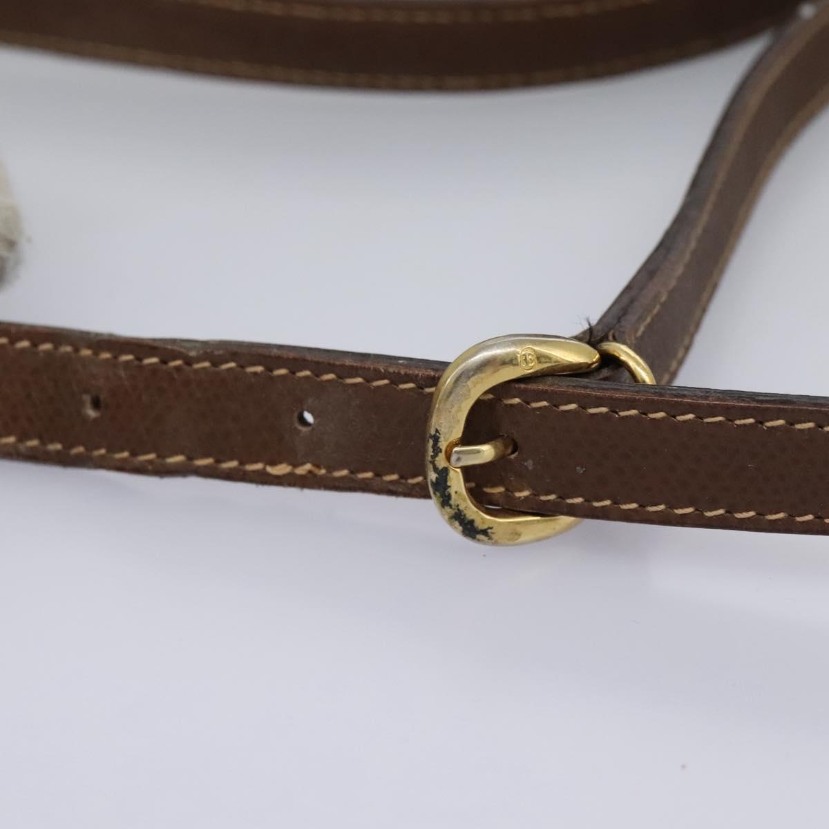 GUCCI GG Supreme Web Sherry Line Shoulder Bag PVC Beige Gold Auth 113303