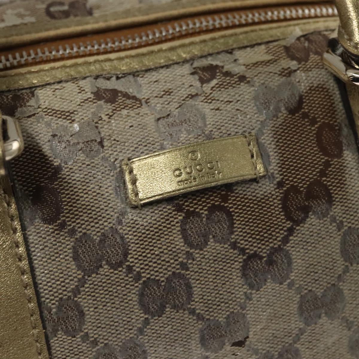 GUCCI GG Crystal Hand Bag Coated Canvas Brown Gold 193603 Auth 113305