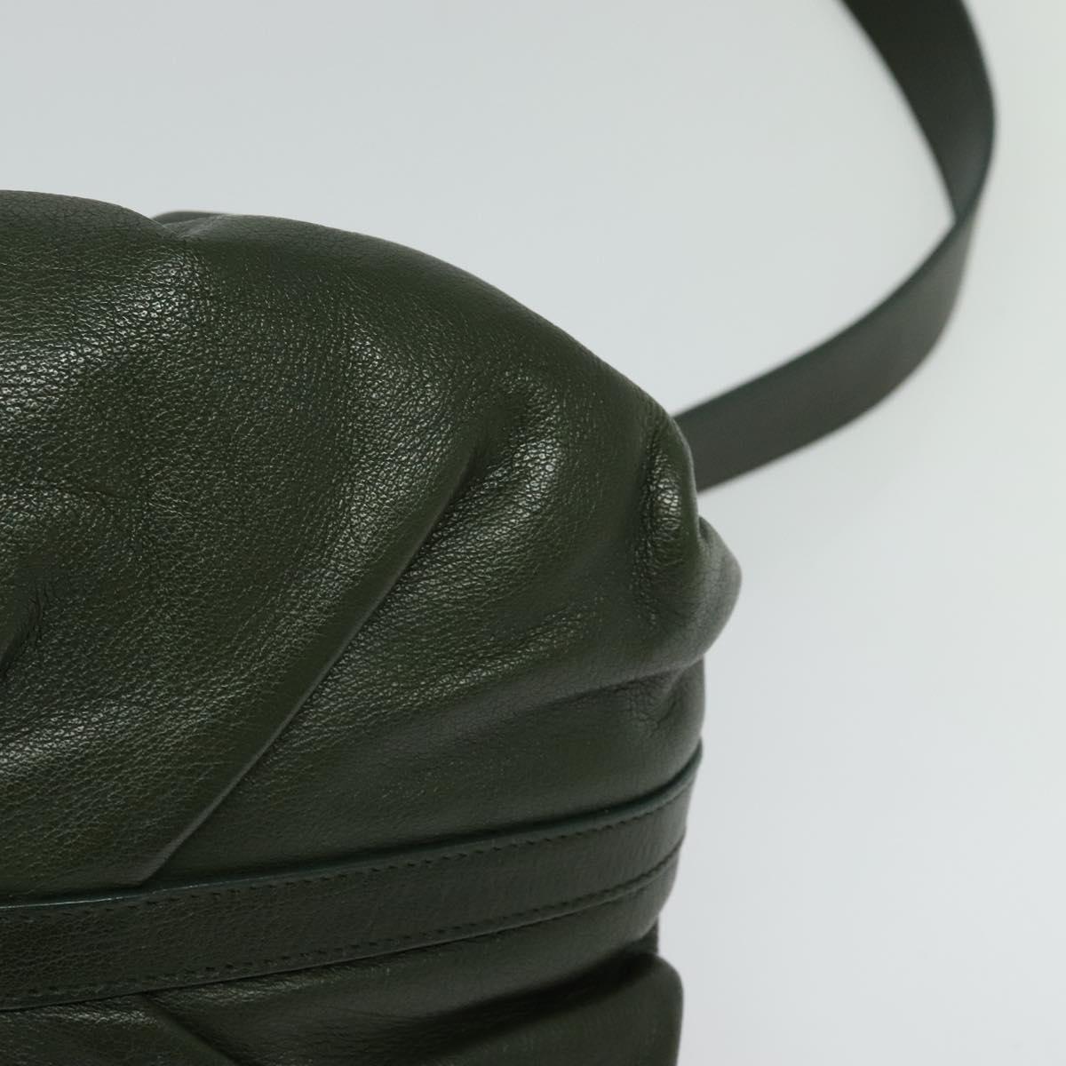 BVLGARI Hand Bag Leather 2way Green Auth 113313