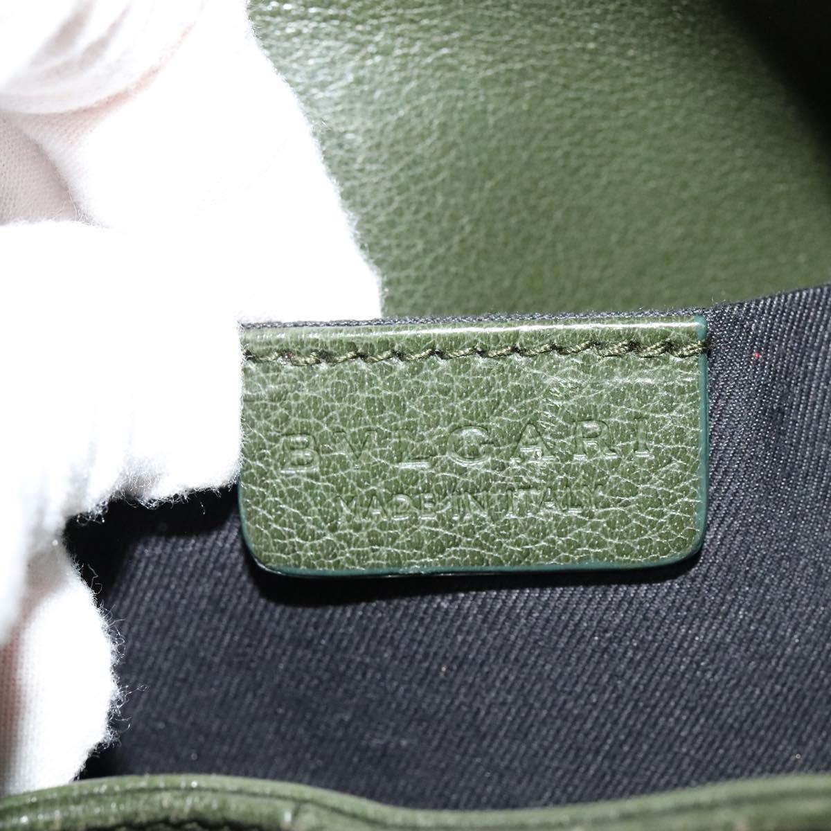 BVLGARI Hand Bag Leather 2way Green Auth 113313