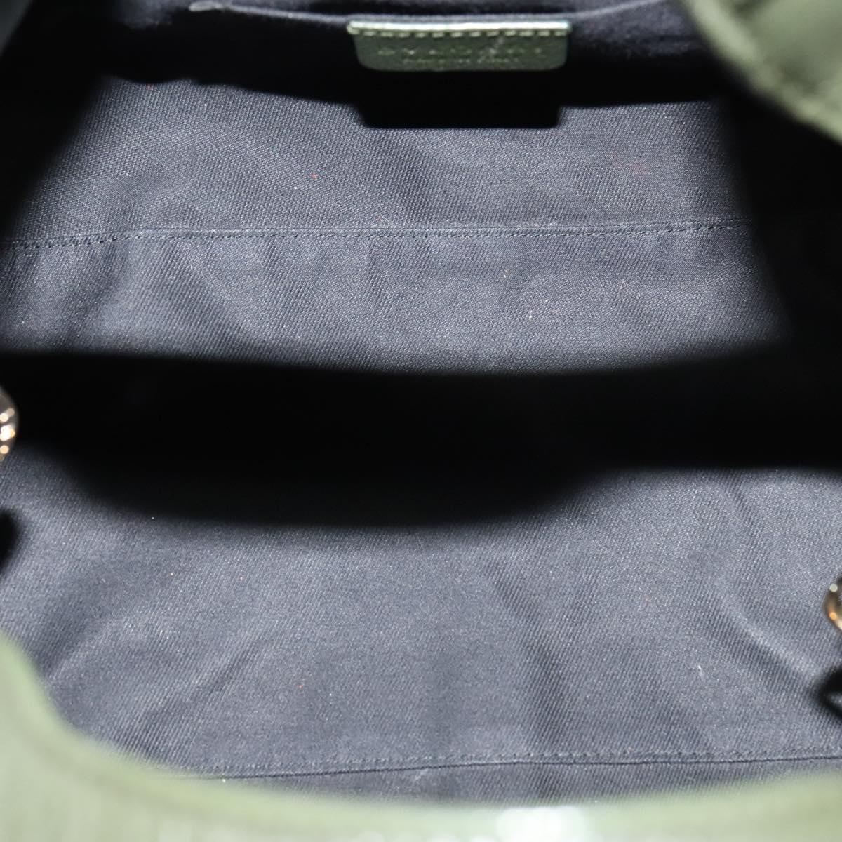 BVLGARI Hand Bag Leather 2way Green Auth 113313