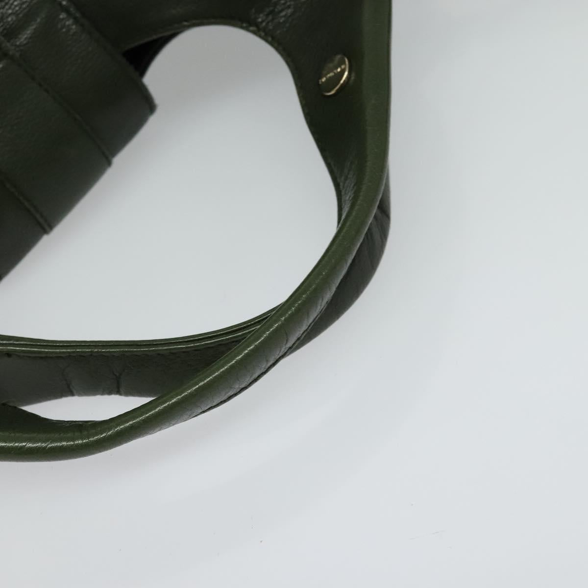 BVLGARI Hand Bag Leather 2way Green Auth 113313