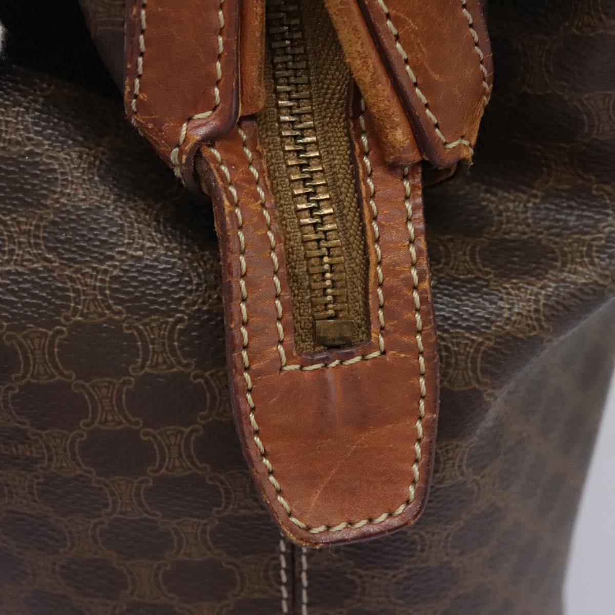 CELINE Macadam Canvas Shoulder Bag PVC Leather Brown Auth 113333