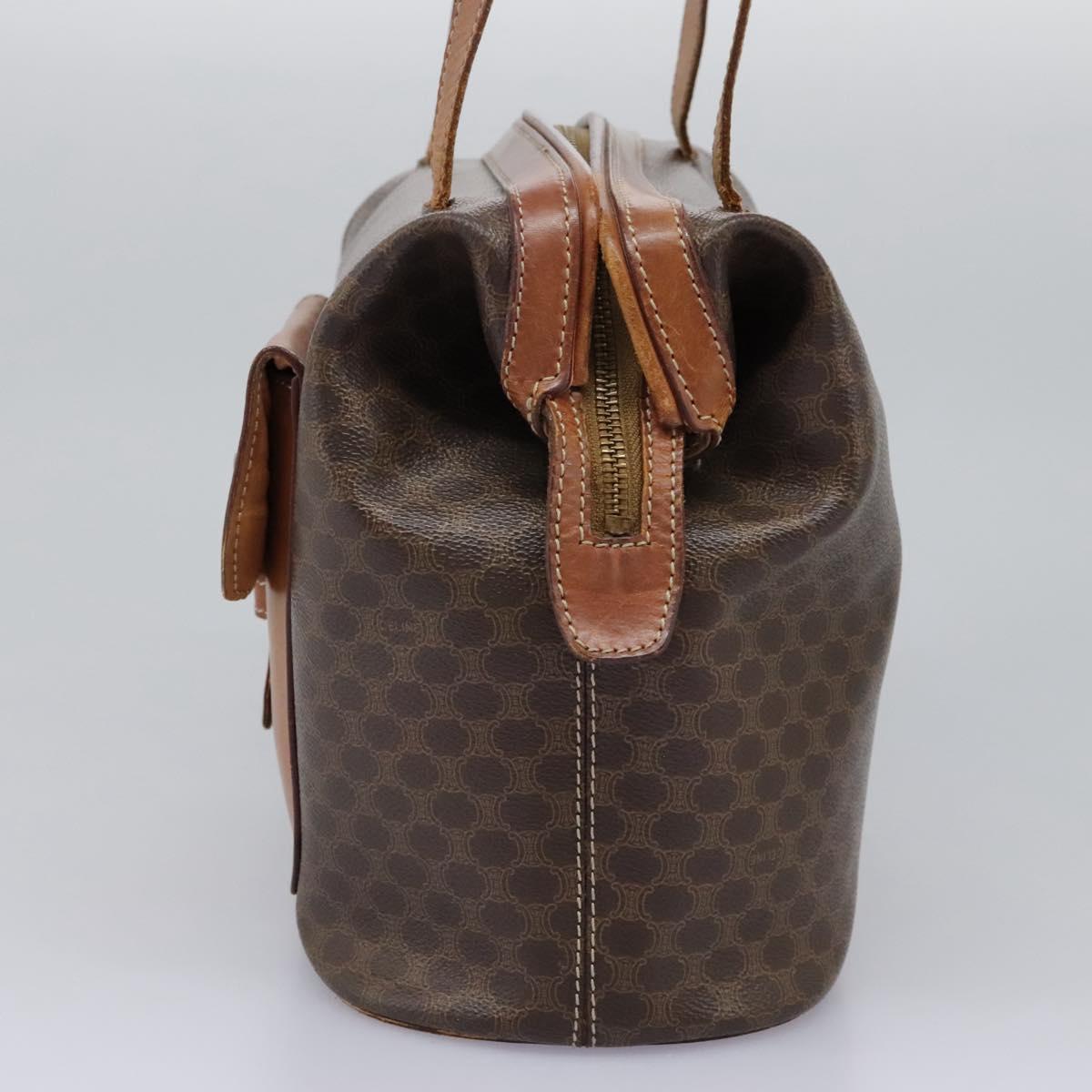 CELINE Macadam Canvas Shoulder Bag PVC Leather Brown Auth 113333