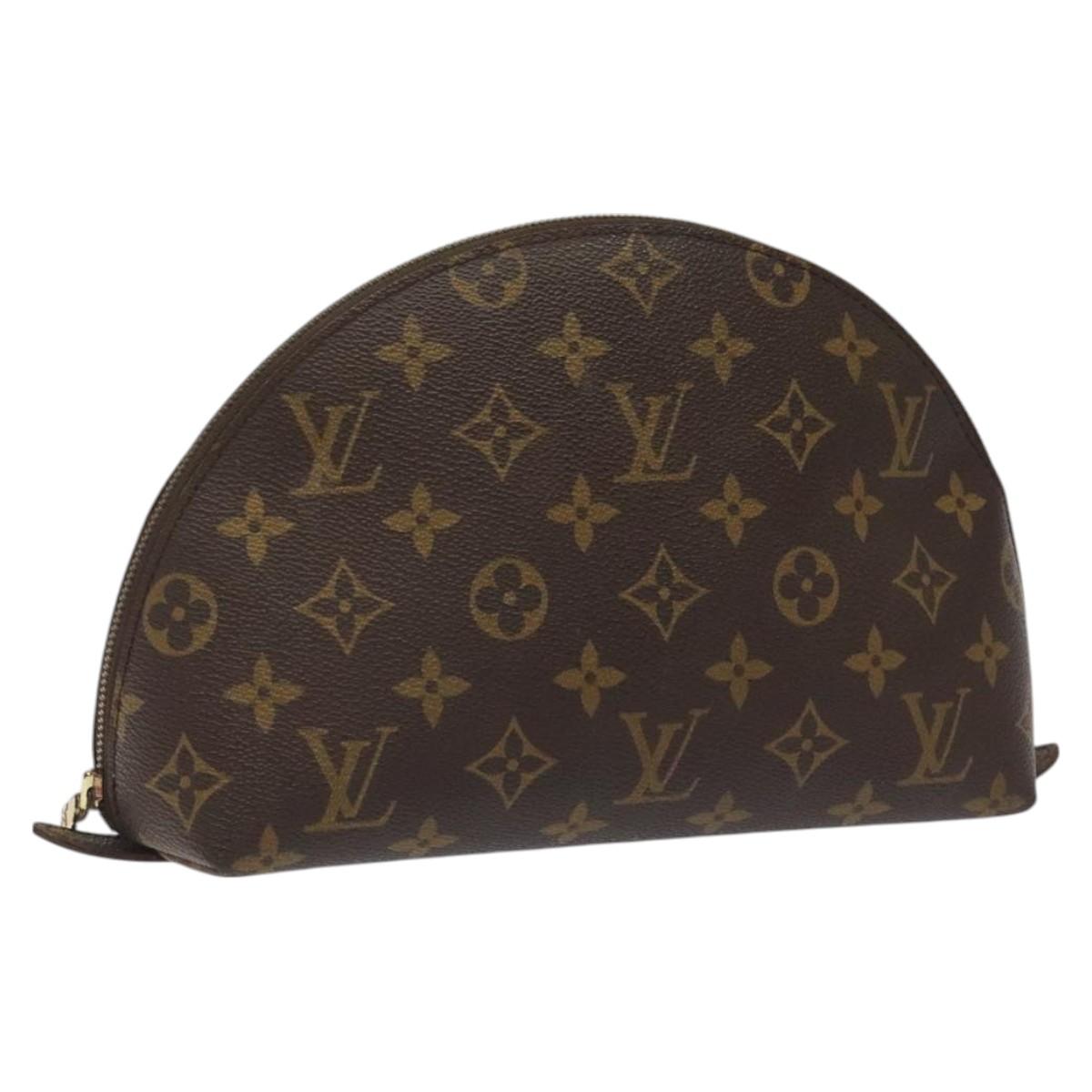 LOUIS VUITTON Monogram Trousse Demi Ronde Cosmetic Pouch M47520 LV Auth 113338