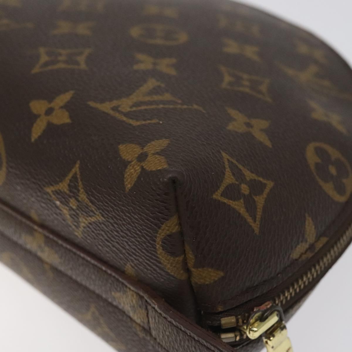 LOUIS VUITTON Monogram Trousse Demi Ronde Cosmetic Pouch M47520 LV Auth 113338