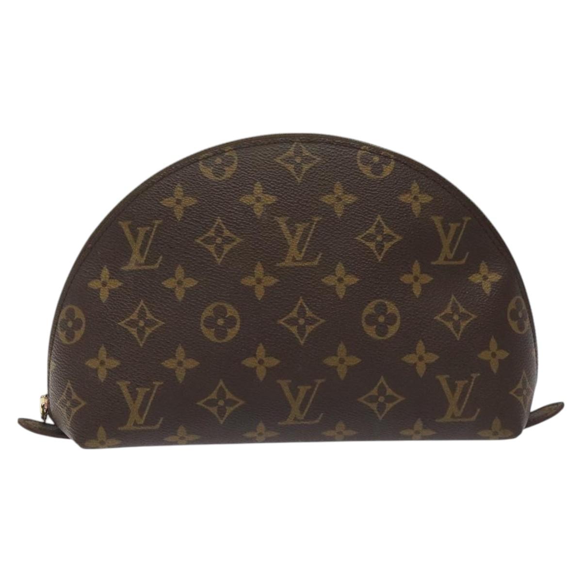 LOUIS VUITTON Monogram Trousse Demi Ronde Cosmetic Pouch M47520 LV Auth 113338