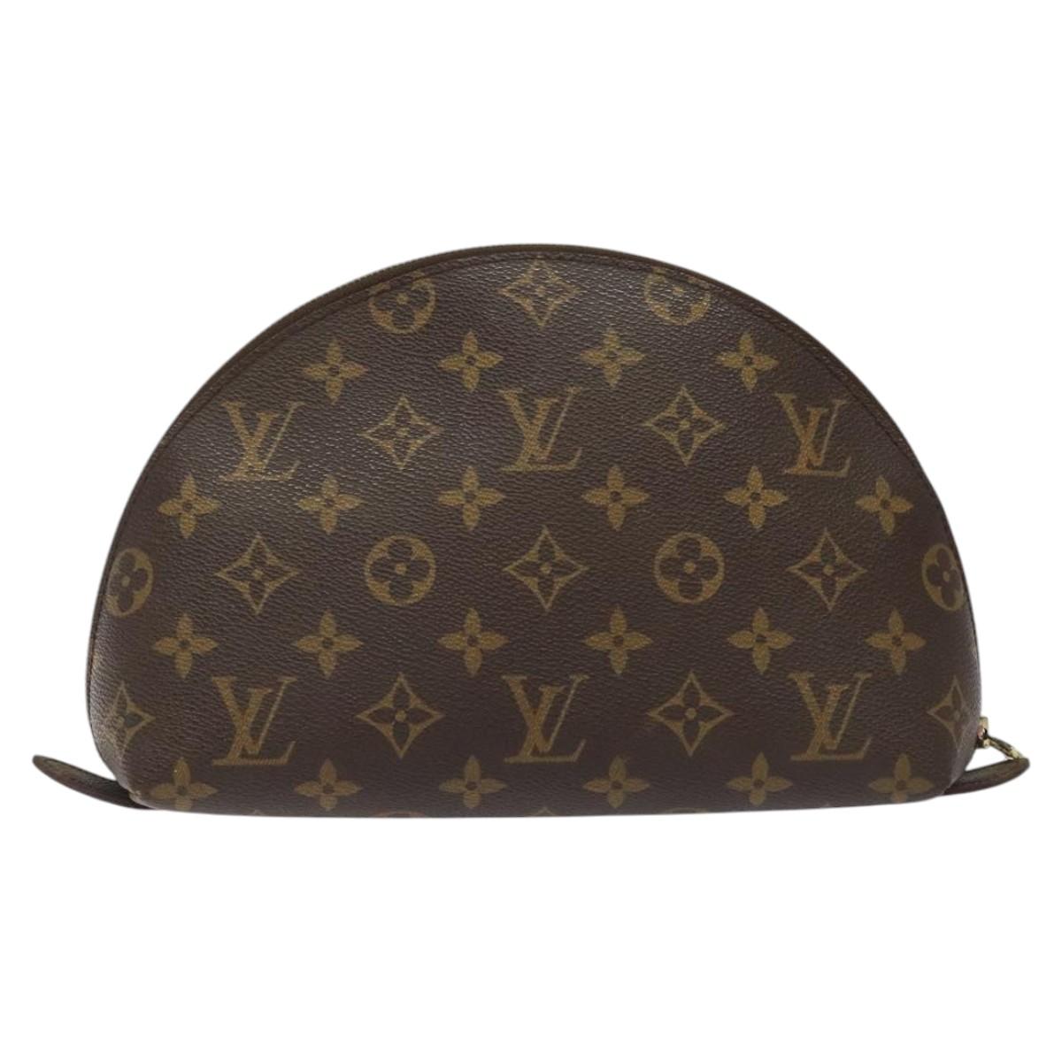 LOUIS VUITTON Monogram Trousse Demi Ronde Cosmetic Pouch M47520 LV Auth 113338