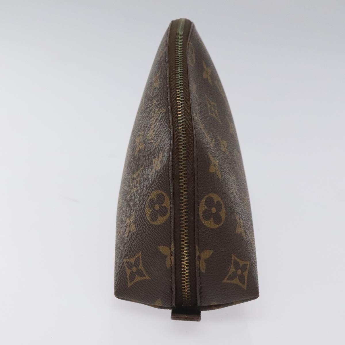 LOUIS VUITTON Monogram Trousse Demi Ronde Cosmetic Pouch M47520 LV Auth 113338
